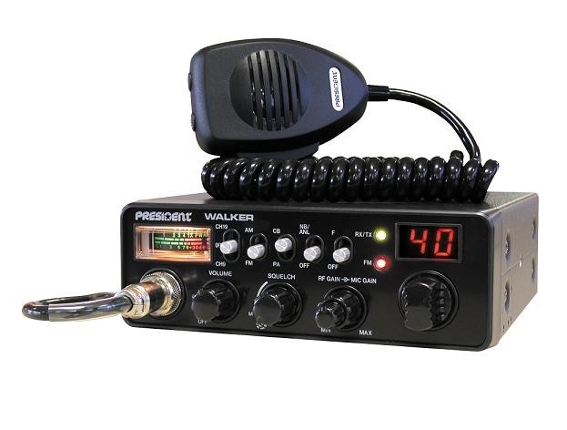 Radio CB President Johnson II - 40 Canaux AM/FM - Multinormes 12/24V - ASC Et VOX Inclus
