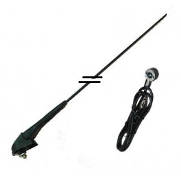 ANTENNE TOIT FIBRE BRIN COURT 14CM AVEC CABLE 2.5M 