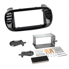 Kit integration 2 DIN FIAT 500 2007-2012 NOIR BRILLANT